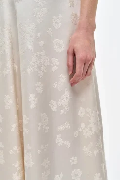 Larkin Maxi Dress in Ivory & Black Embroidered Silk