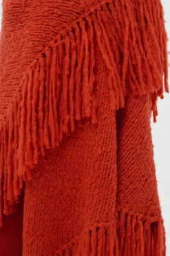 Lauren Knit Wrap in Antelope Orange Welfat Cashmere