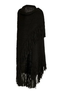 Lauren Knit Wrap in Black Welfat Cashmere