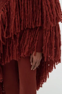 Lauren Knit Wrap in Burnt Sienna Welfat Cashmere