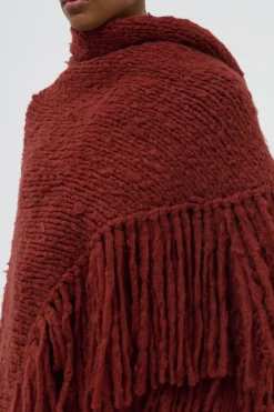 Lauren Knit Wrap in Burnt Sienna Welfat Cashmere