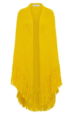 Lauren Knit Wrap in Cadmium Yellow Welfat Cashmere