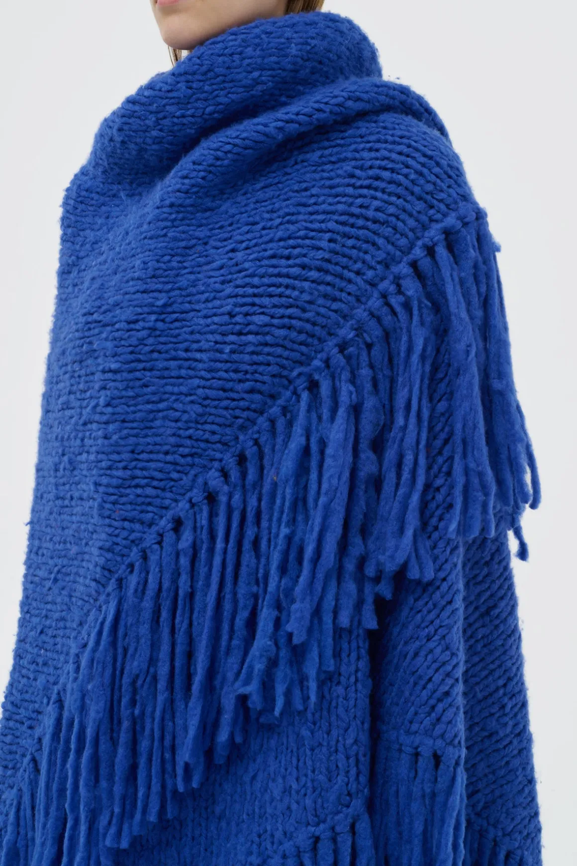 Lauren Knit Wrap in Cobalt Welfat Cashmere