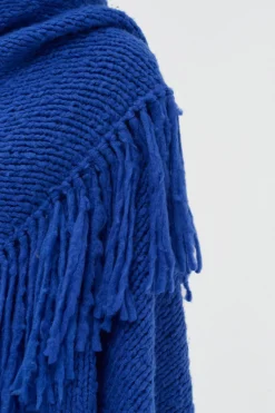 Lauren Knit Wrap in Cobalt Welfat Cashmere