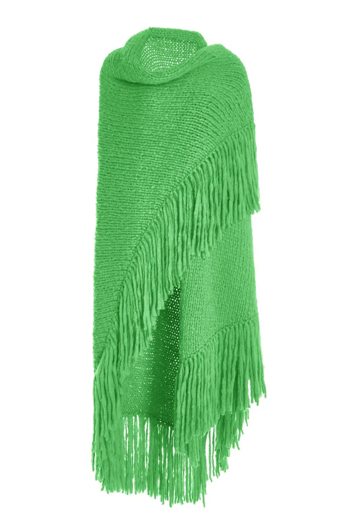 Lauren Knit Wrap in Fluorescent Green Welfat Cashmere
