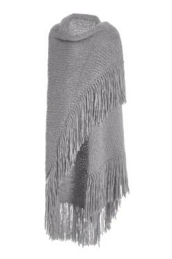 Lauren Knit Wrap in Heather Grey Welfat Cashmere
