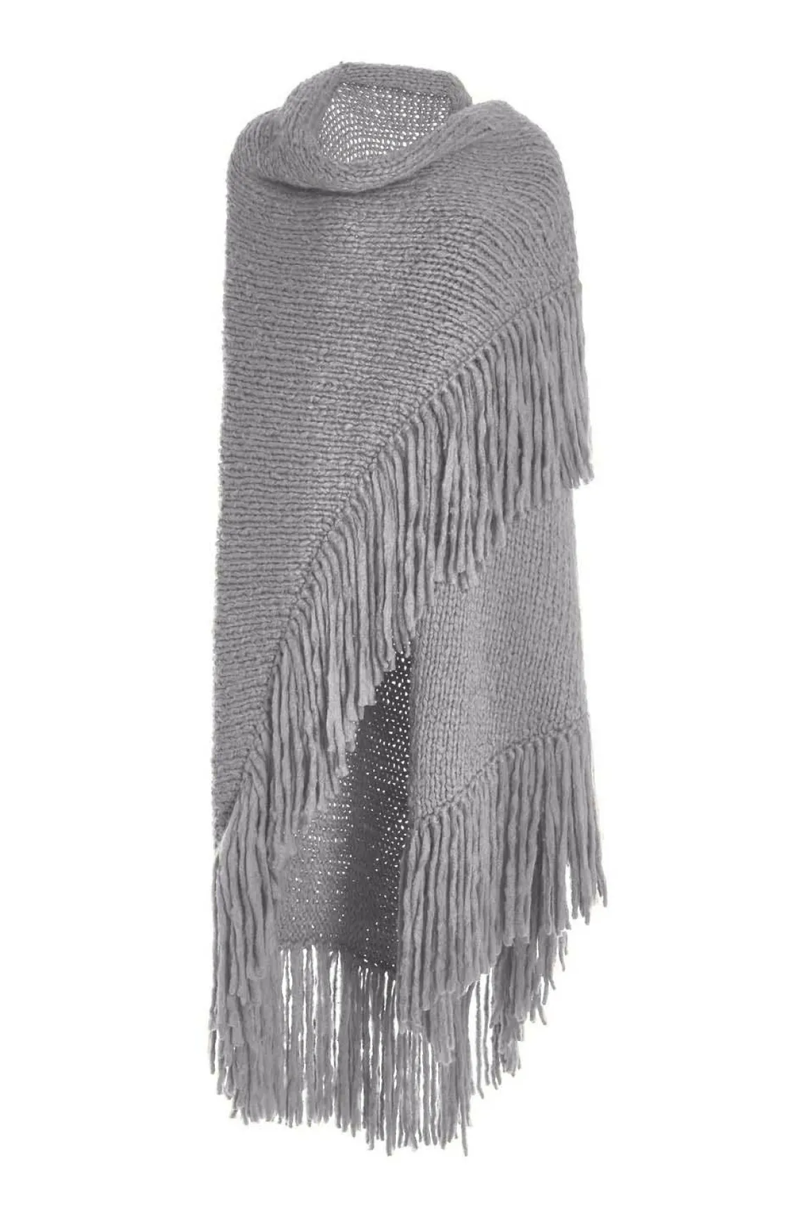 Lauren Knit Wrap in Heather Grey Welfat Cashmere