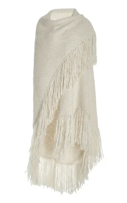 Lauren Knit Wrap in Ivory Welfat Cashmere