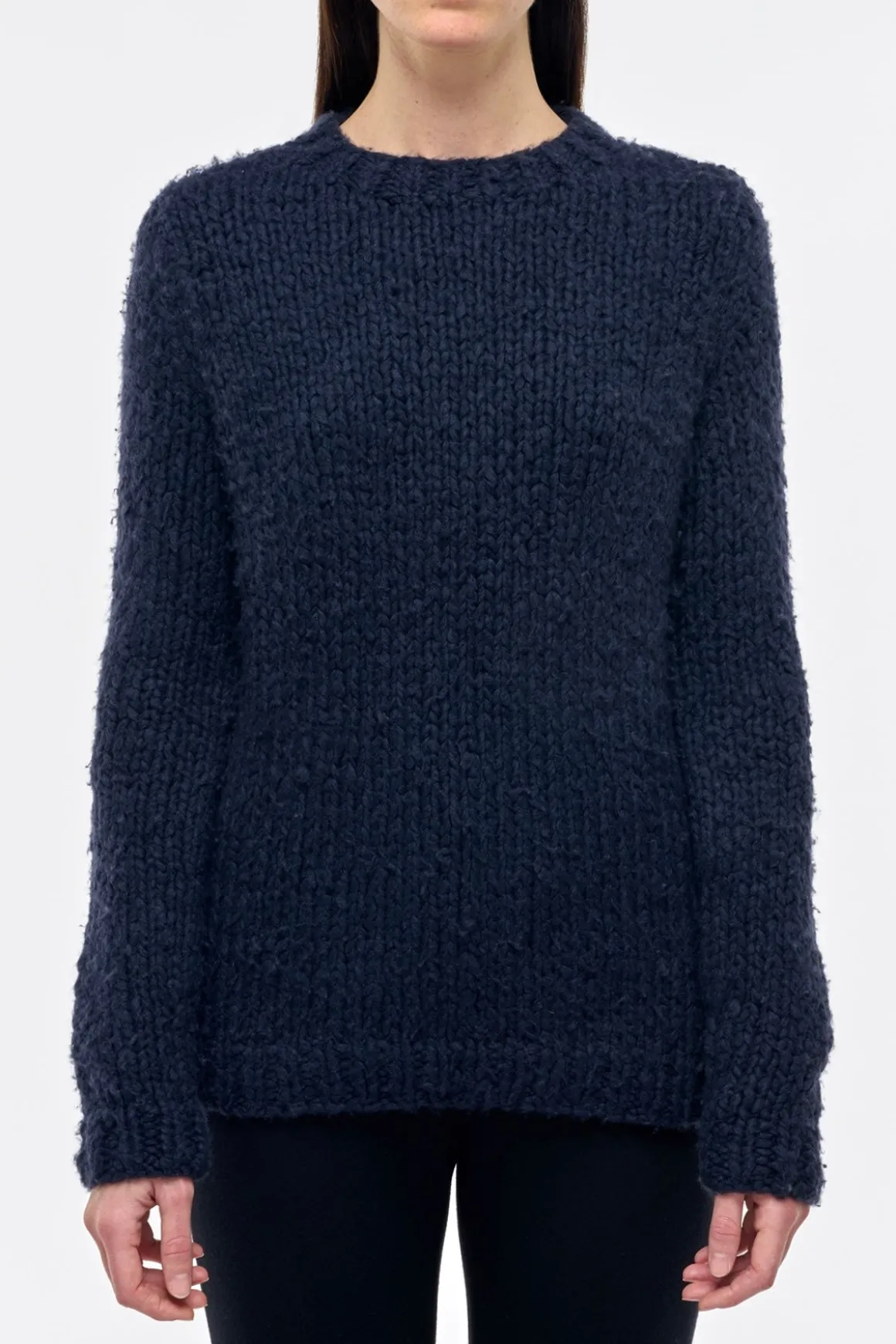 Lawrence Knit Sweater in Dark Navy Welfat Cashmere
