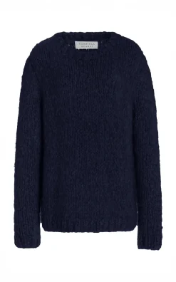 Lawrence Knit Sweater in Dark Navy Welfat Cashmere