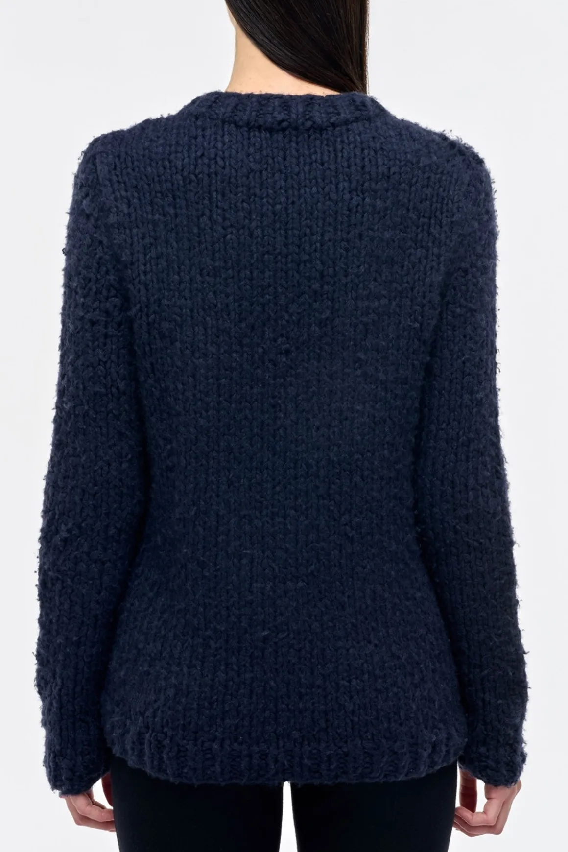 Lawrence Knit Sweater in Dark Navy Welfat Cashmere
