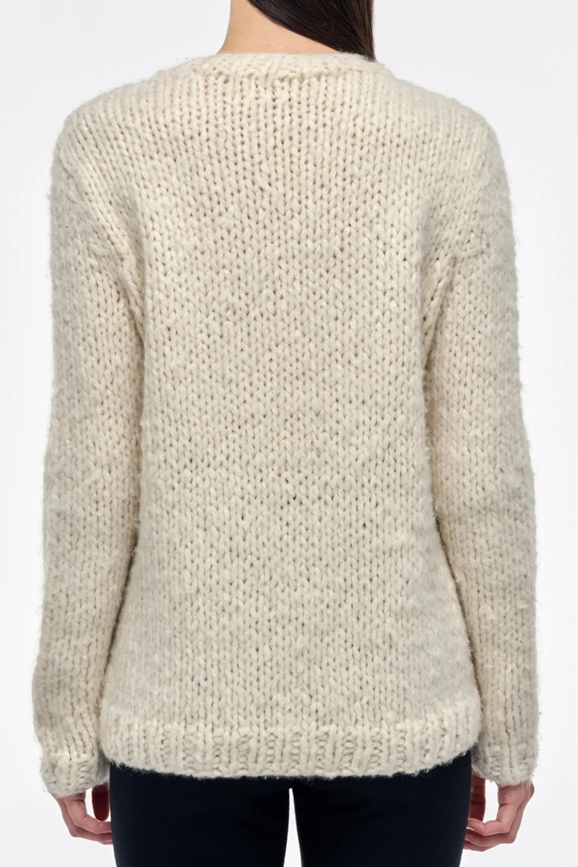 Lawrence Knit Sweater in Ivory Welfat Cashmere