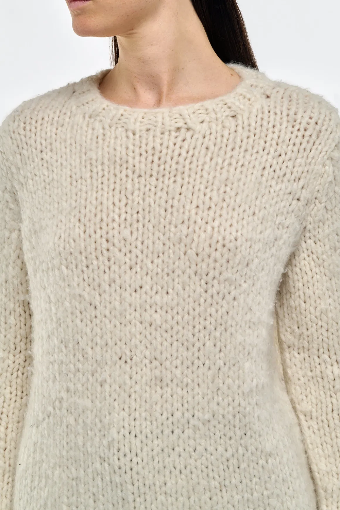 Lawrence Knit Sweater in Ivory Welfat Cashmere