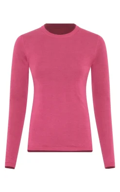 Leif Reversible Knit Sweater in Bordeaux & Fuchsia Cashmere Silk