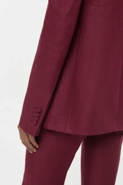 Leiva Blazer in Bordeaux Linen Twill