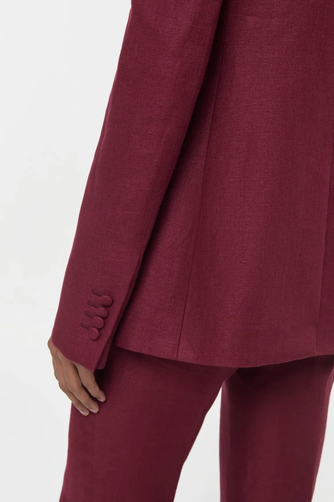 Leiva Blazer in Bordeaux Linen Twill