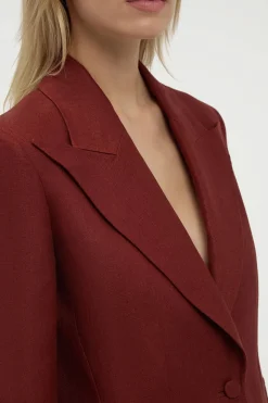 Leiva Blazer in Burnt Sienna Linen Twill