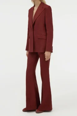 Leiva Blazer in Burnt Sienna Linen Twill