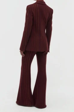 Leiva Blazer in Burnt Sienna Multi Pinstripe Wool Cashmere