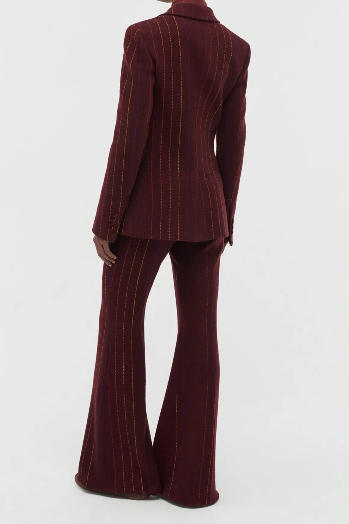 Leiva Blazer in Burnt Sienna Multi Pinstripe Wool Cashmere