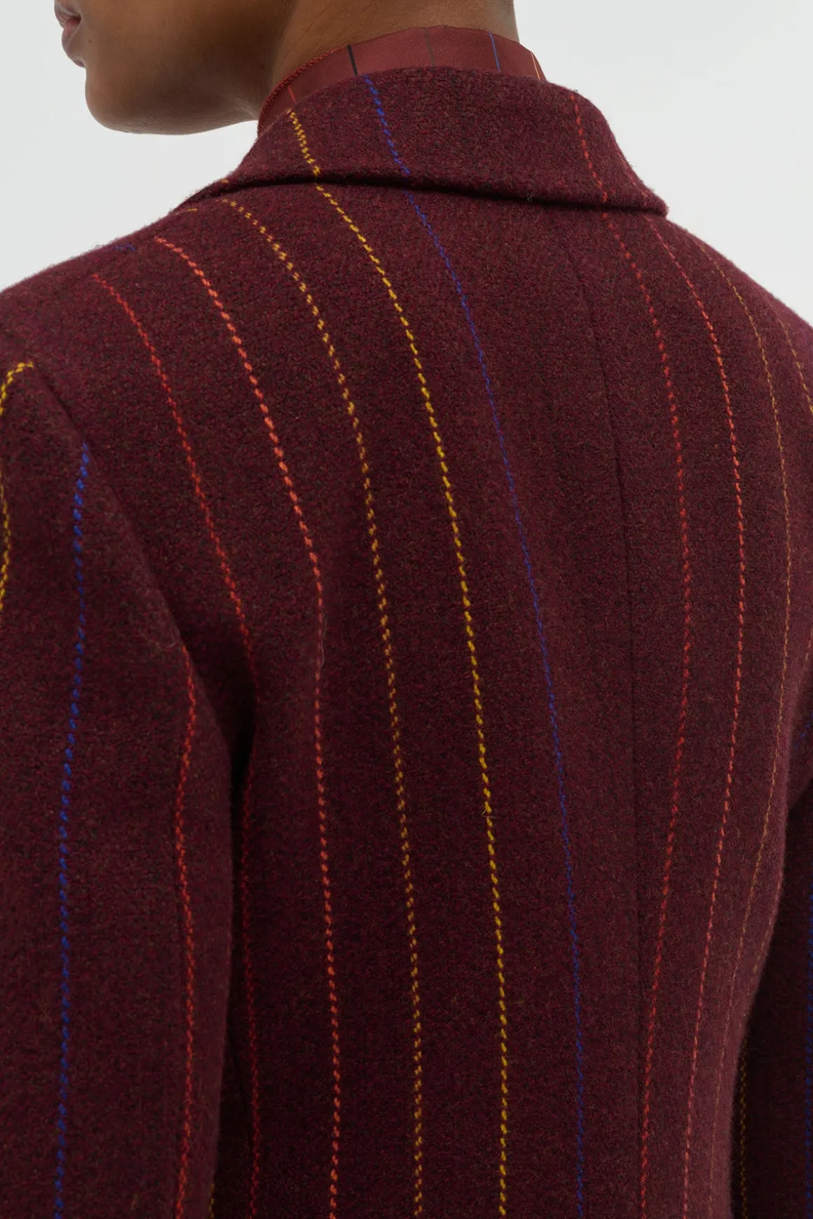 Leiva Blazer in Burnt Sienna Multi Pinstripe Wool Cashmere