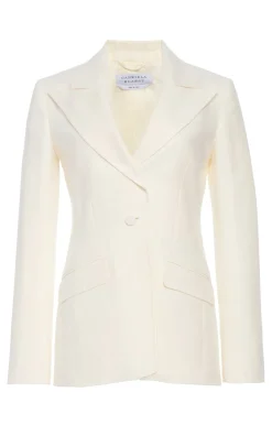 Leiva Blazer in Ivory Linen Twill