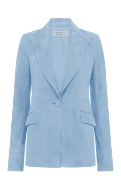 Leiva Blazer in Light Blue Suede