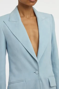Leiva Blazer in Light Blue Suede