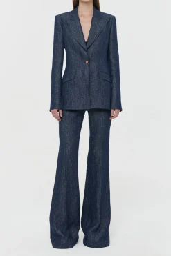 Leiva Blazer in Stone Washed Linen Denim