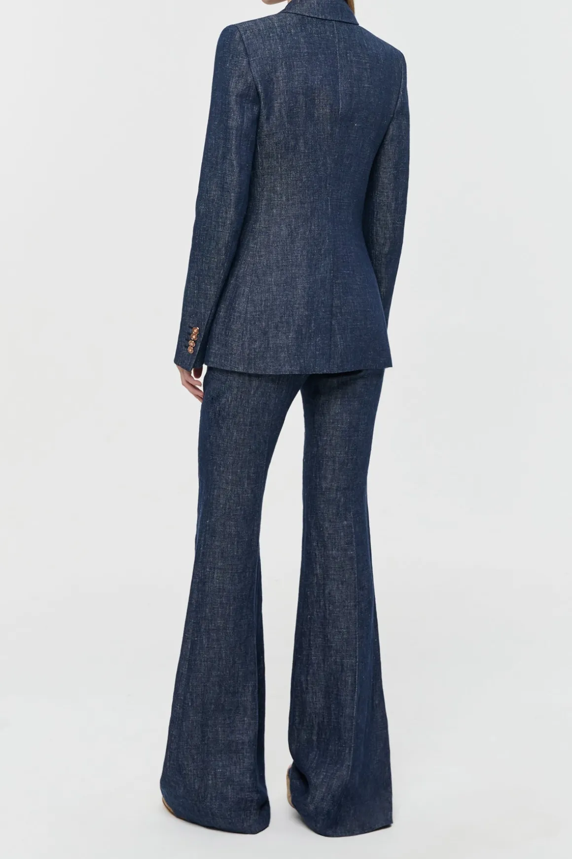 Leiva Blazer in Stone Washed Linen Denim