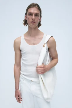 Leiva Knit Tank Top in Ivory Merino Wool