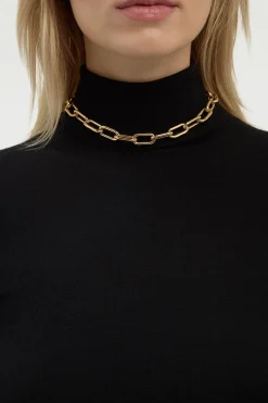 Link Choker Necklace in 18K Yellow Gold (Small Links)