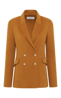 Lloyd Blazer in Yellow Ochre Double-face Recycled Cashmere