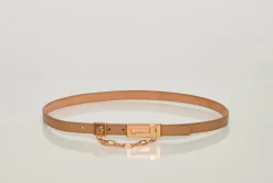 Lock Belt in Nude Leather