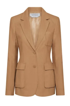 Louisa Blazer in Camel Sea island Cotton Corduroy