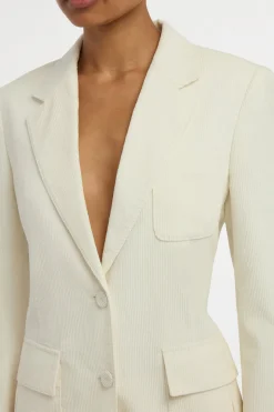 Louisa Blazer in Ivory Sea Island Cotton Corduroy