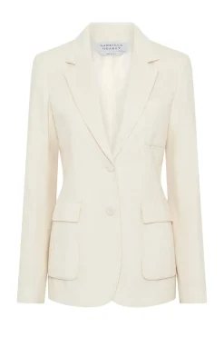 Louisa Blazer in Ivory Sea Island Cotton Corduroy