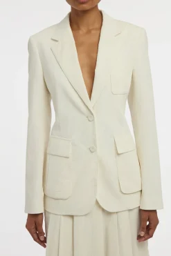 Louisa Blazer in Ivory Sea Island Cotton Corduroy