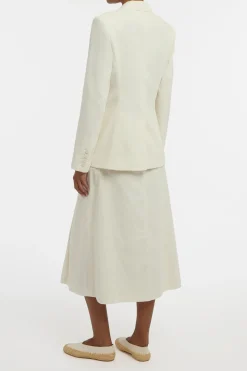 Louisa Blazer in Ivory Sea Island Cotton Corduroy