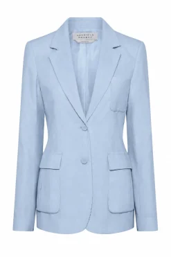 Louisa Blazer in Light Blue Sea Island Cotton Corduroy