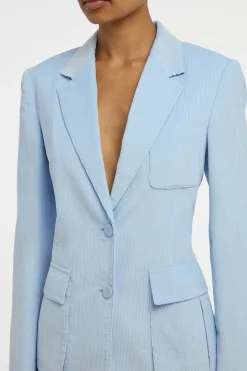 Louisa Blazer in Light Blue Sea Island Cotton Corduroy