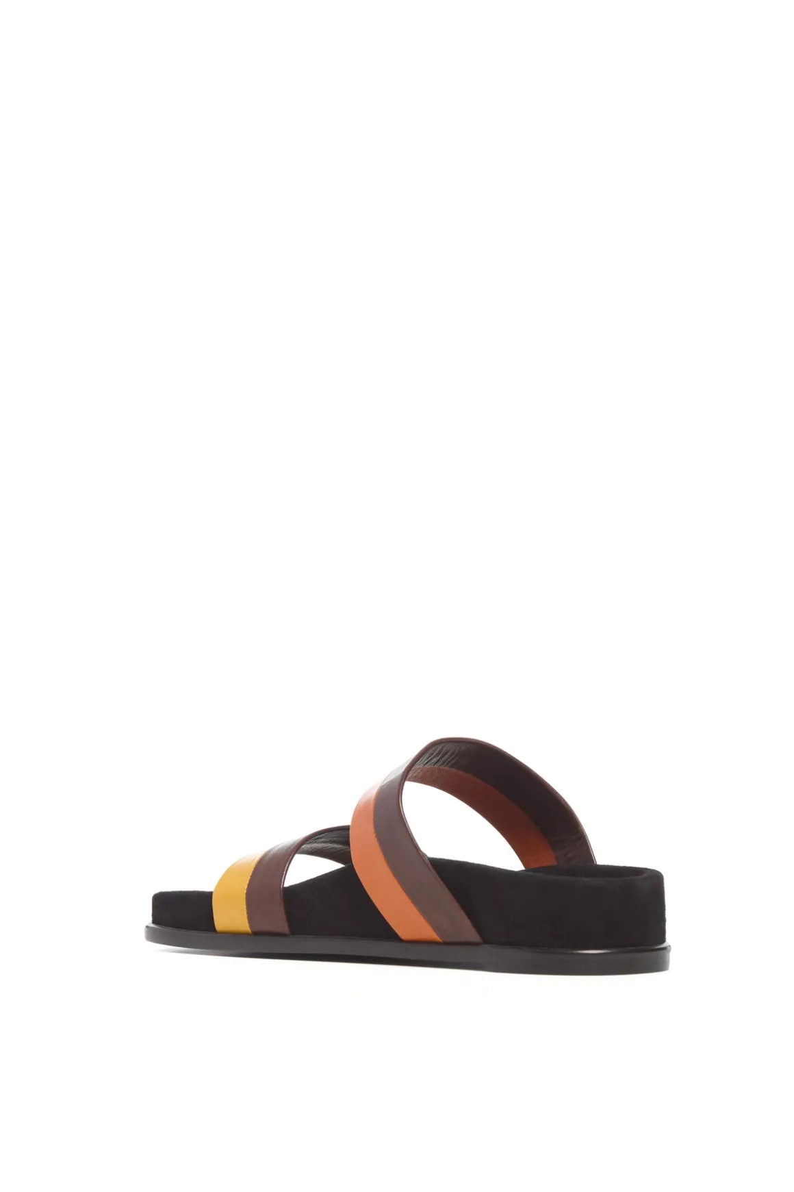 Low Striker Flat Sandal in Burnt Sienna Multi Leather