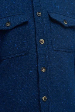 Lucas Overshirt in Electric Navy Speckled Cashmere