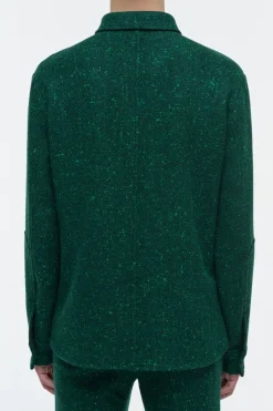 Lucas Overshirt in English Green Speckled Cashmere