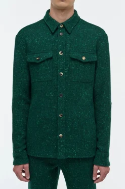 Lucas Overshirt in English Green Speckled Cashmere