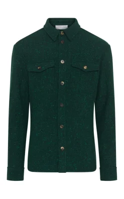 Lucas Overshirt in English Green Speckled Cashmere