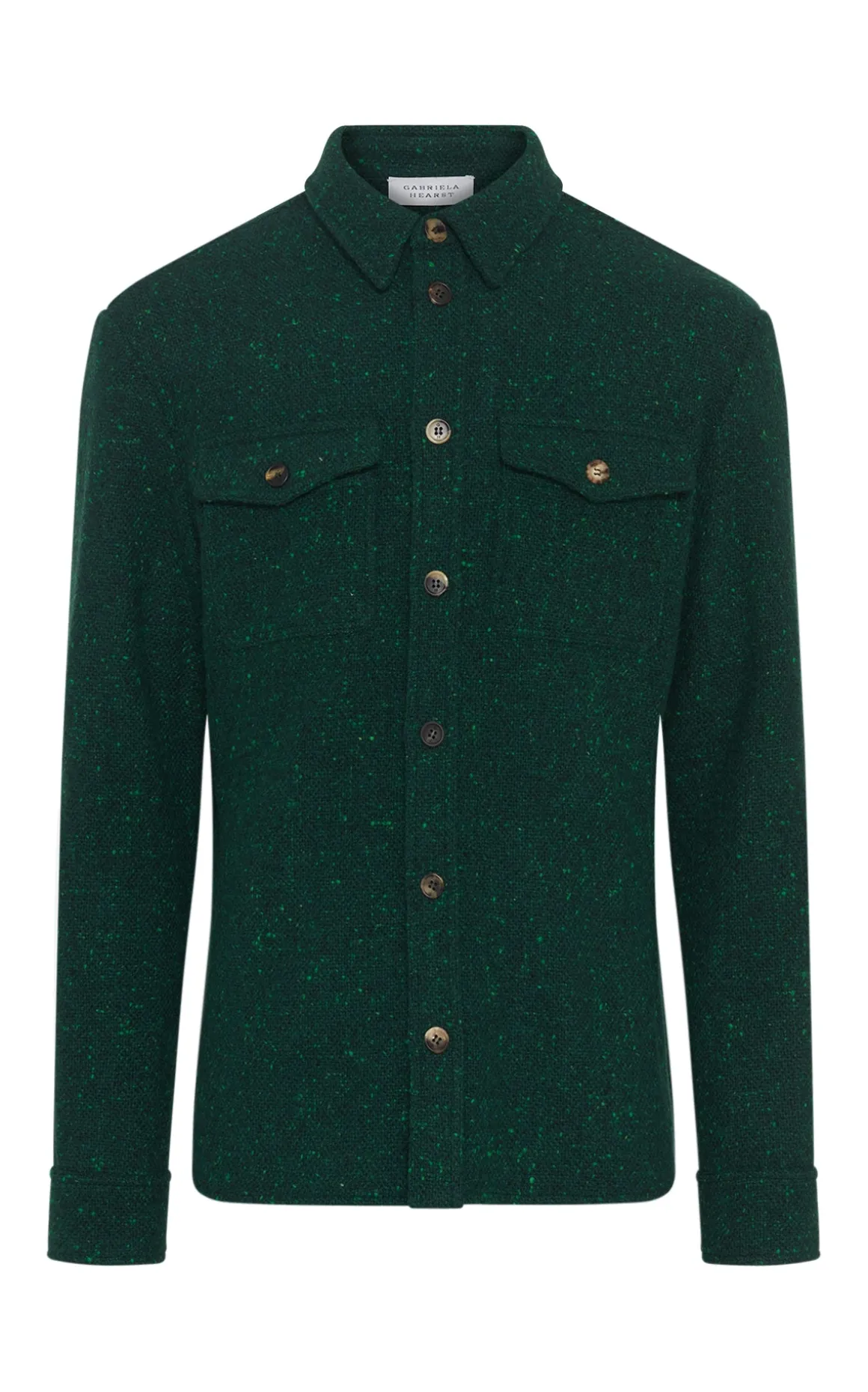 Lucas Overshirt in English Green Speckled Cashmere