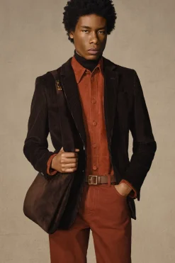 Lucas Overshirt in Rust Suede