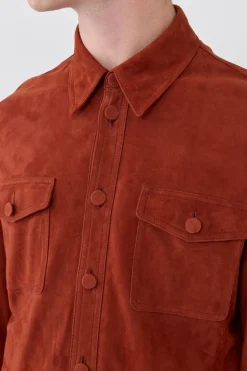 Lucas Overshirt in Rust Suede