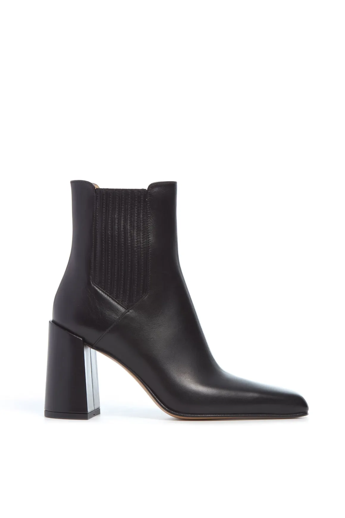 Luke High Heel Ankle Boot in Black Leather
